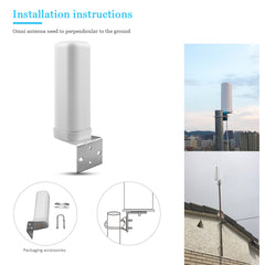 LTE Omnidirectional Antenna 698-2700MHz 3/6dBi Outdoor Omni Antenna for Cell Phone Booster External Use with SMA-Female